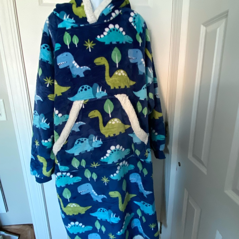 Dinosaur Adventure Women’s Sherpa XL Pullover Blanket - Super warm!